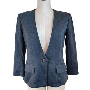 Anthropologie Cartonnier Blazer Jacket Gray One Button Classic Womens Small‎